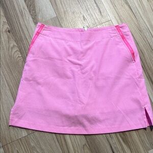 Lady Hagen Pink & White striped Mini Skirt w/side pockets size 2